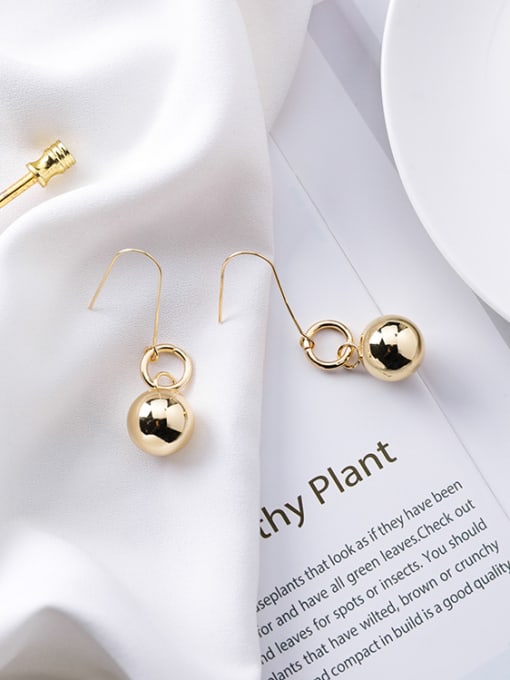 gold Alloy With Gold Plated Casual Ball Drop Earrings
