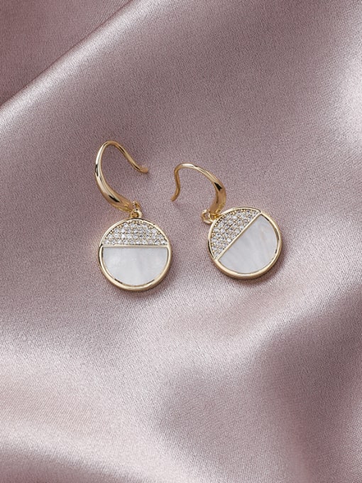 Girlhood Alloy With Gold Plated Simplistic Round Hook Earrings 0
