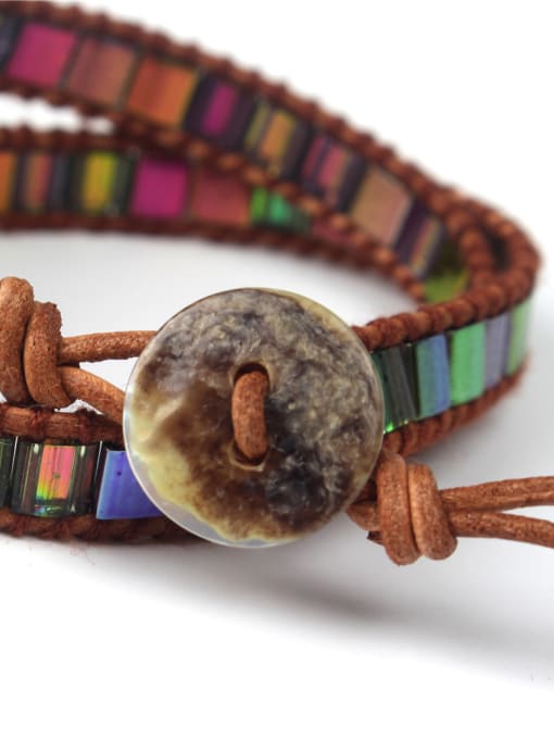 handmade Colorful Rectangle Stones Fashion Handmade Bracelet 4