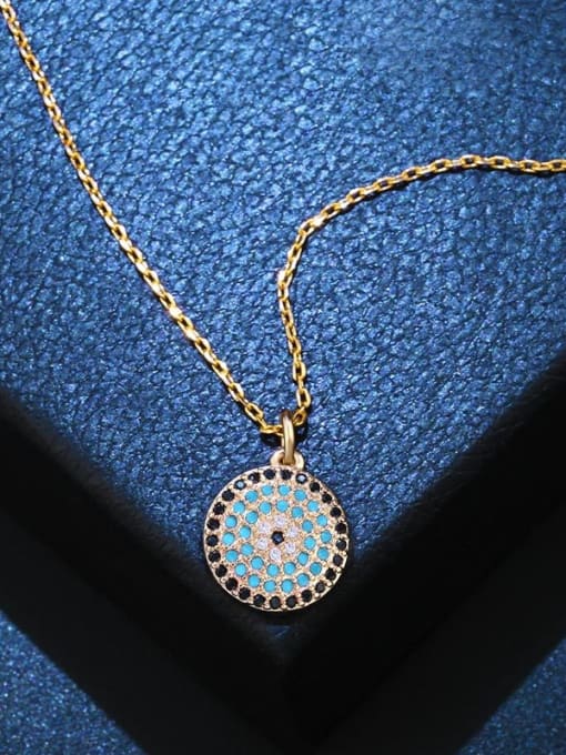 Golden Copper With Cubic Zirconia Fashion Round Necklaces