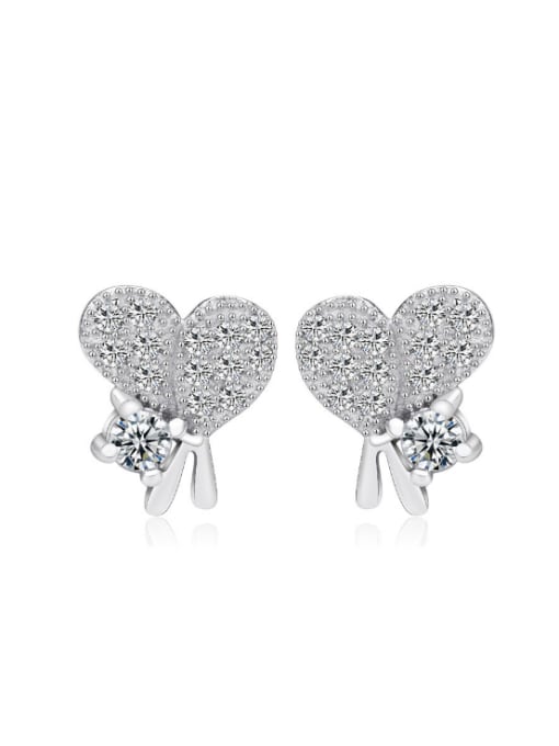 kwan Heart-shape Micro Pave Zircon Stud Earrings 0