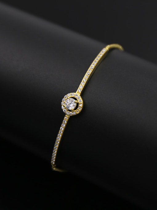 Golden Copper Zircon  Adjustable Bracelet