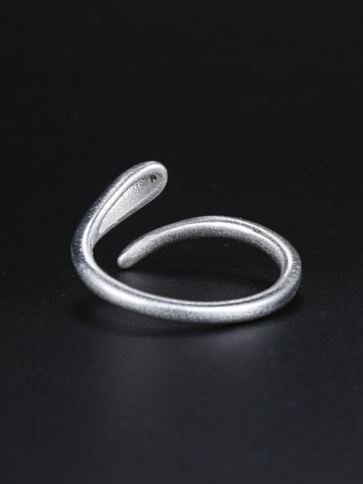 ZK Simple Slim Snake 925 Sterling Silver Opening Ring 2