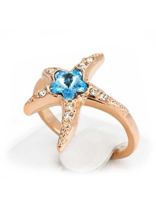 ZK Starfish Shaped Fashion Women Birthday Gift Ring 0