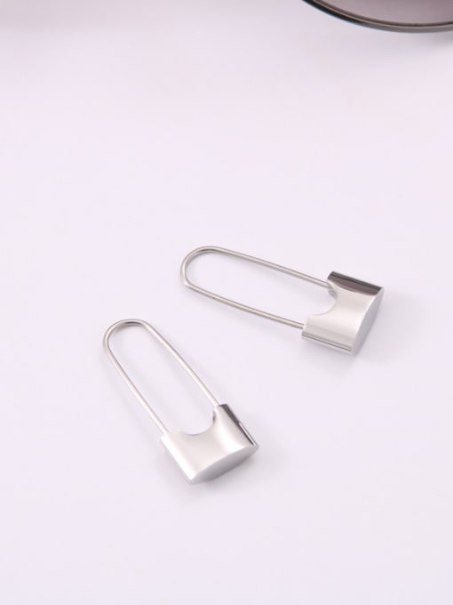 GROSE Titanium With Gold Plated Simplistic Pin Clip On Earrings 2