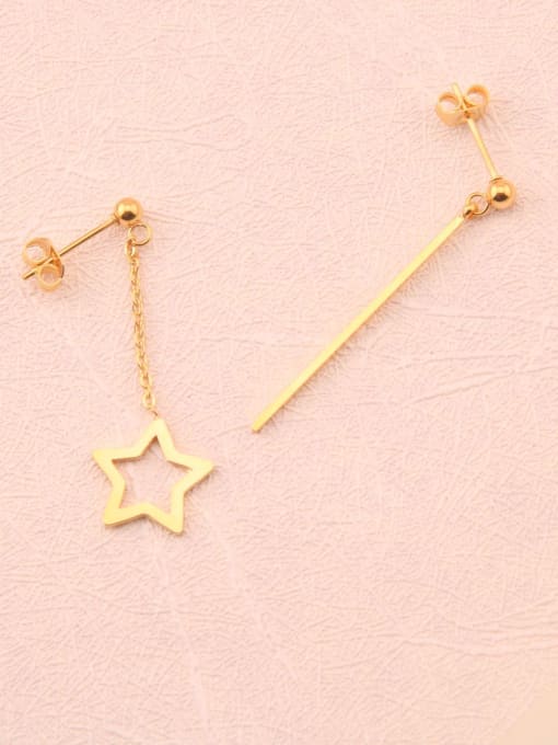 GROSE All-match Asymmetric Titanium Star Earrings 2