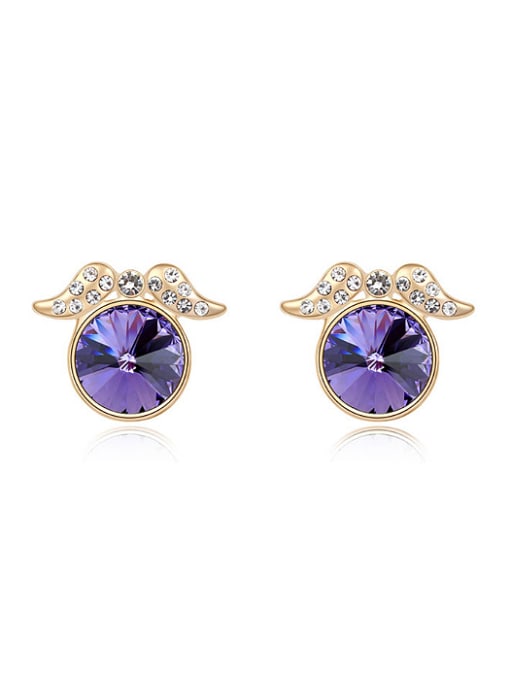 purple Simple Cubic austrian Crystal Alloy Stud Earrings