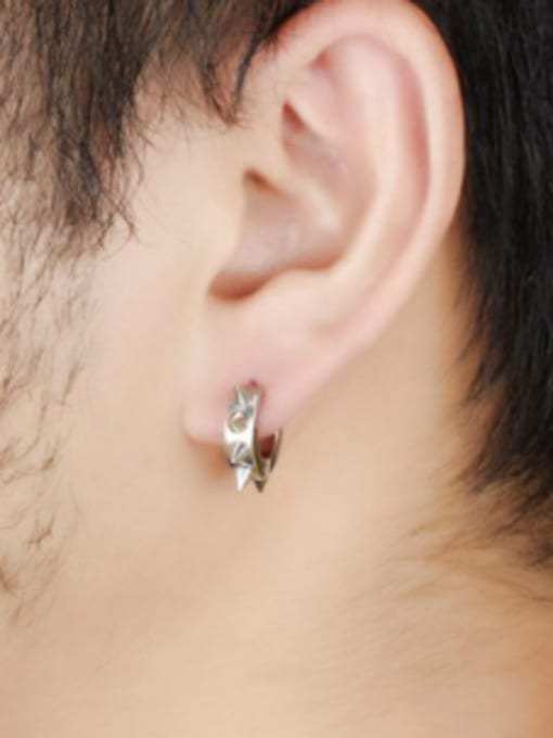 Open Sky Punk style Rivets Titanium Stud Earrings 1