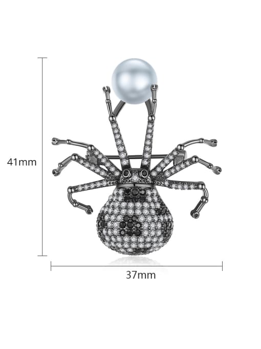 BLING SU Copper With Gun Plated Vintage  Spider Brooches 3