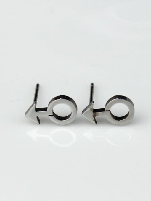 CONG Exquisite Men Arrow Shaped Stainless Steel Stud Earrings 1