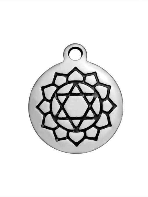 XVC082 Stainless Steel With Religious Round with 7 Chakra Charms