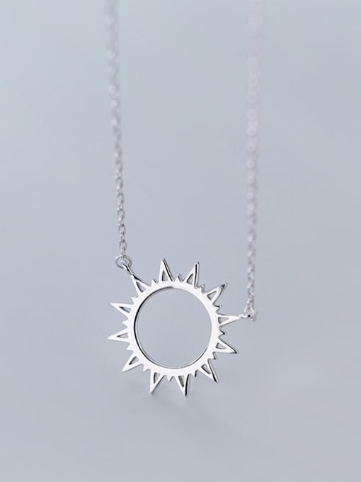 Rosh 925 Sterling Silver With Gold Plated Simplistic  Sun Necklaces 3