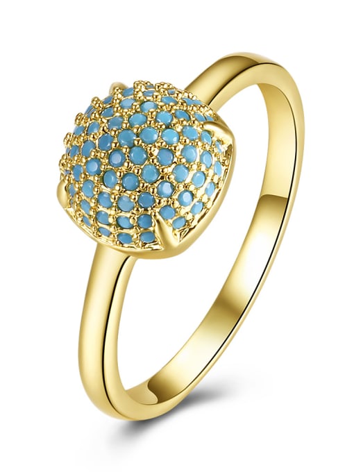 9.0 Premium Women 18K Gold Turquoise Rings