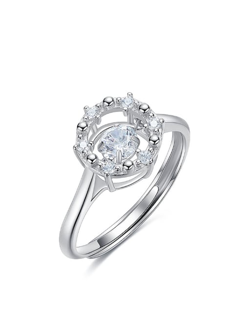 CEIDAI Fashion 925 Silver Shiny Cubic Rotational Zircon Ring