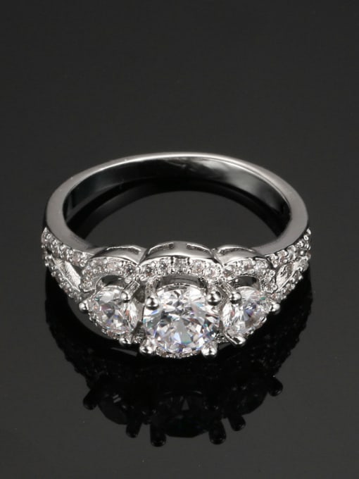 ZK Noble Hot Selling White Gold Plated Ring with Zircons 2