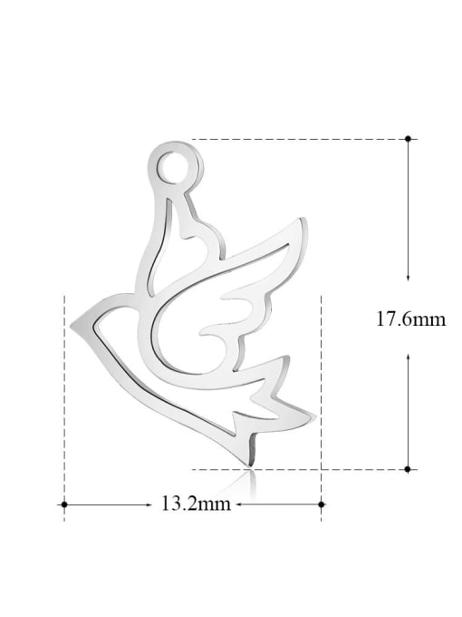FTime Stainless Steel With Silver Plated Cute Animal Bird Charms 1