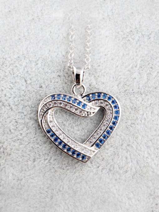 Qing Xing Double Color Spinel Love Heart  White Zircon High-Quality Pendant 0