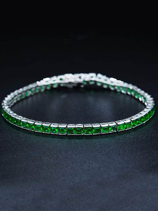 Green Green Square Zircon Bracelet