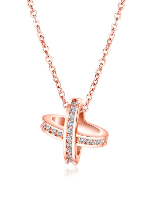 Open Sky Copper With Rose Gold Plated Simplistic Irregular With Double loop Necklaces 0
