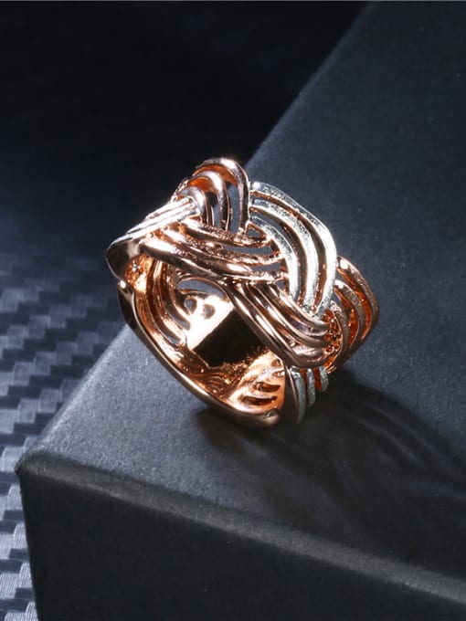 Ronaldo Delicate Double Color Geometric Shaped Ring 2