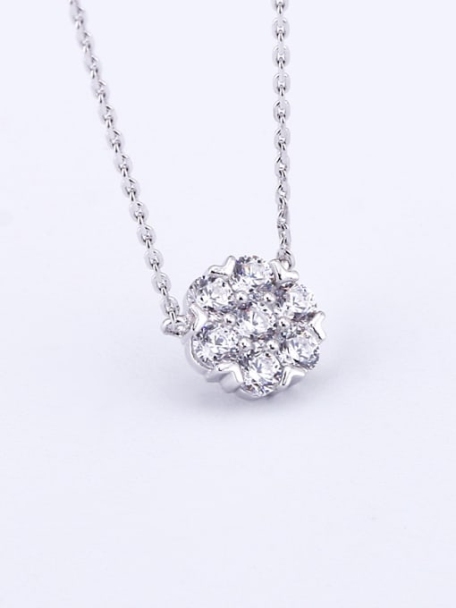 OUXI Simple Zircon-covered Round Necklace 1