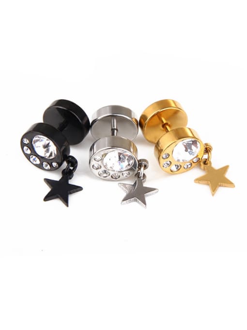 BSL Stainless Steel With Gold Plated Personality Star Stud Earrings 0
