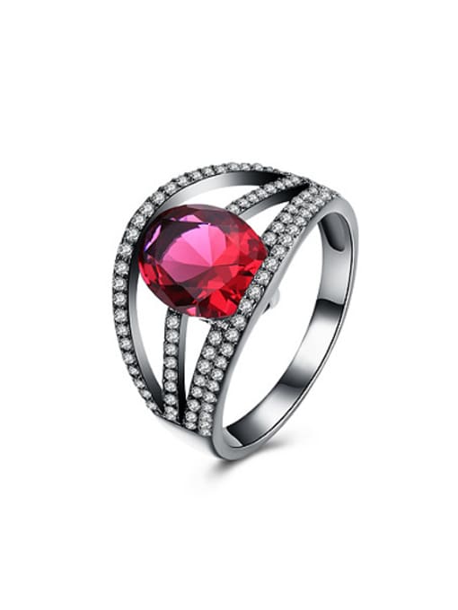 OUXI Personalized Red Stone Rhinestones Ring 0