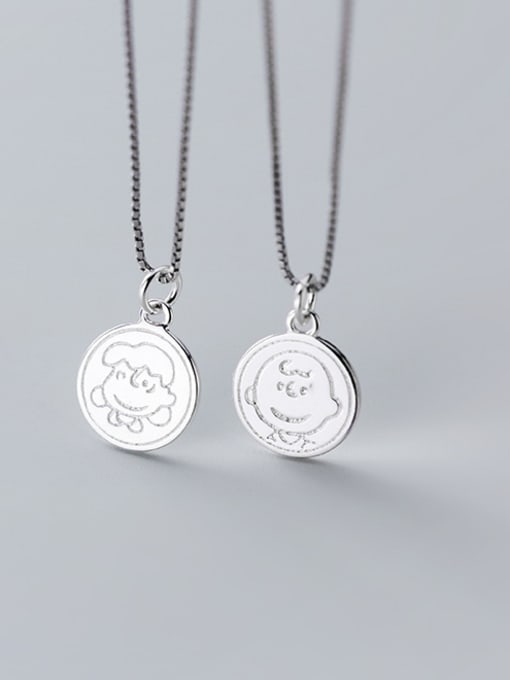 Rosh 925 Sterling Silver With Platinum Plated Cartoon Round Pendants 0