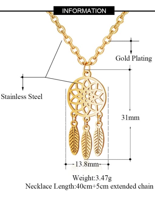 FTime Stainless Steel With Gold Plated Bohemia Irregular Necklaces & Pendants 2