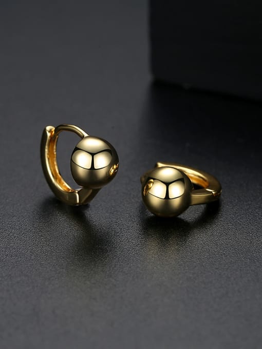 BLING SU Copper With Platinum Plated Casual Ball Stud Earrings 0