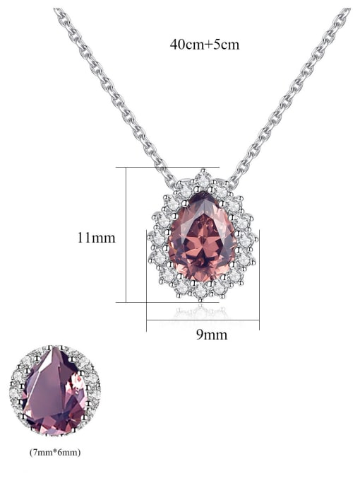 CCUI 925 Sterling Silver With Cubic Zirconia Luxury Water Drop Necklaces 3