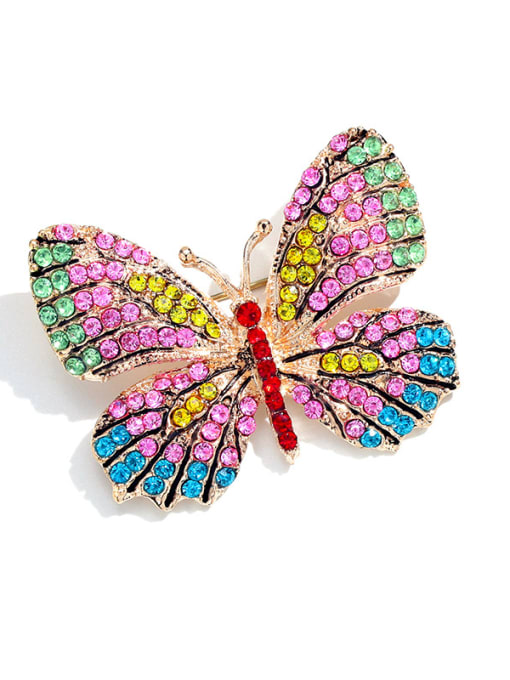 C015 Alloy With Rhinestone Fashion Butterfly Brooches