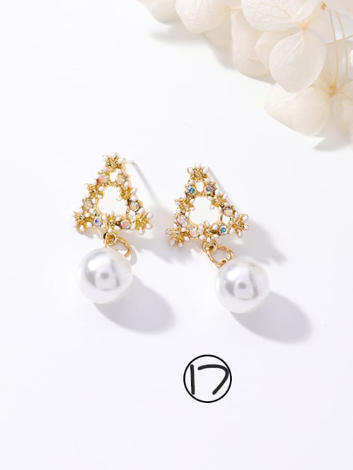 17#H4502 Alloy With Rose Gold Plated Simplistic Flower Stud Earrings