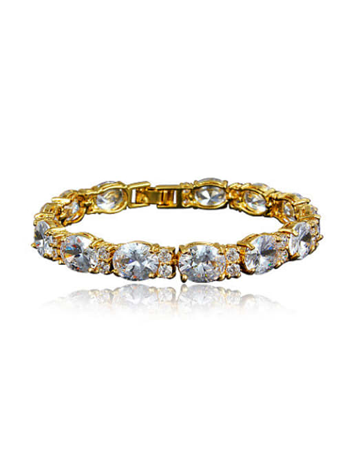 Gold Exquisite Platinum Plated Geometric Zircon Bracelet