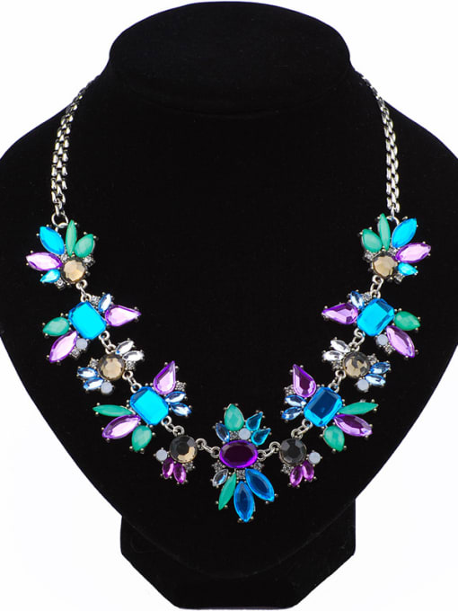 Qunqiu Exaggerated Rhinestones-sticking Butterfly Alloy Necklace 0