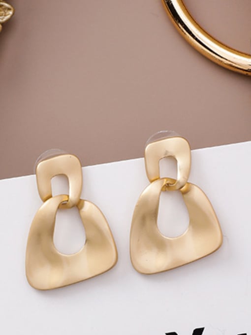 4#11866 Alloy With Gold Plated Simplistic Smooth  Irregular Drop Earrings