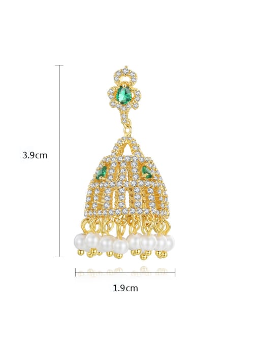 BLING SU Copper inlaid AAA zircons new style bell-shaped earrings 3