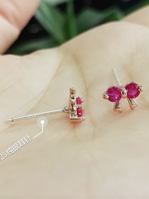 Qing Xing 925 Sterling Silver Needle Mini Rosette Luxury stud Earring 3
