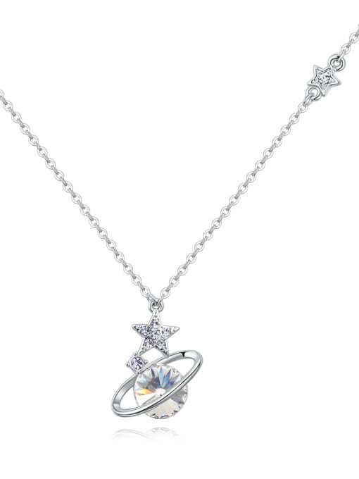 QIANZI Simple Little Star Round austrian Crystal Alloy Necklace 3