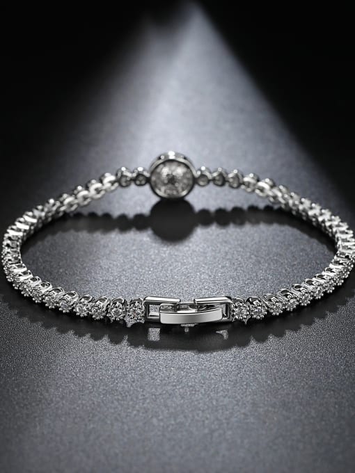 BLING SU AAA zircon inlay imitation pearl simple bracelet 2