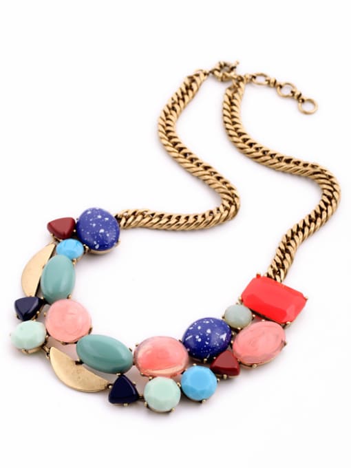 KM Fresh Lovely Color Stones Lady Necklace 1