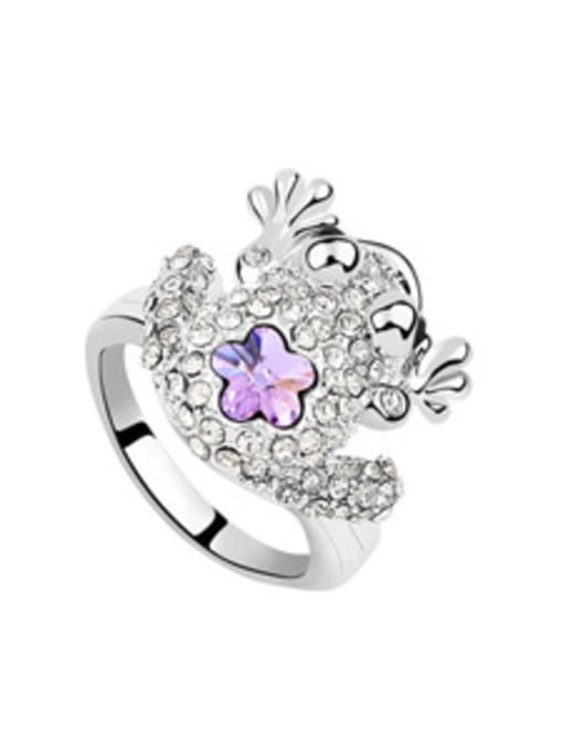 QIANZI Personalized austrian Crystals-covered Toad Alloy Ring 2