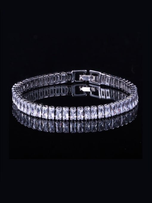 L.WIN Copper inlaid with AAA zircon square  sparkling bracelet 1