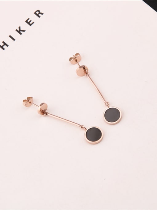GROSE Black Agate Rose Gold Plated Drop Earrings 1