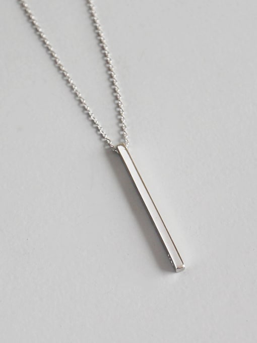 DAKA Sterling Silver simple geometric Square Silver Necklace