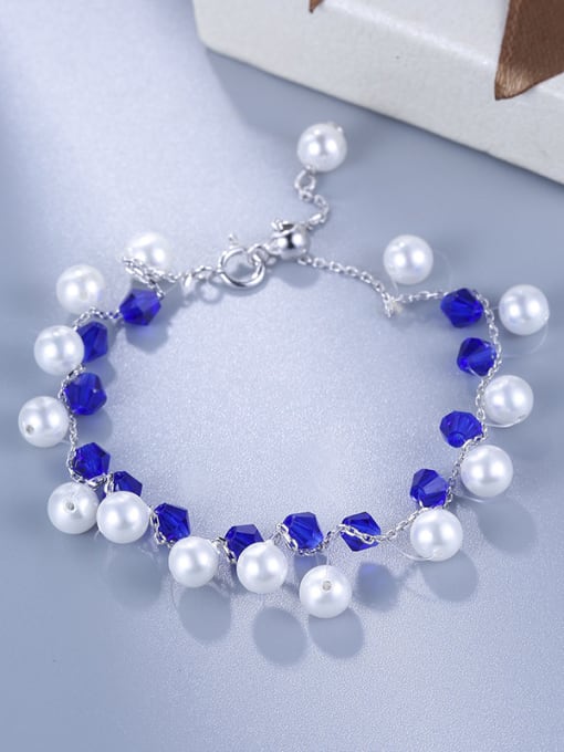 White Women 925 Silver Pearl Bracelet