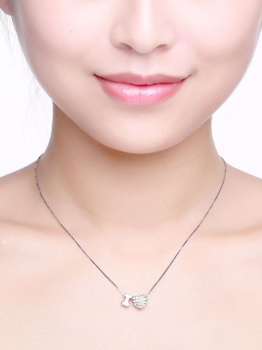 One Silver All-match Heart Shaped Necklace 1
