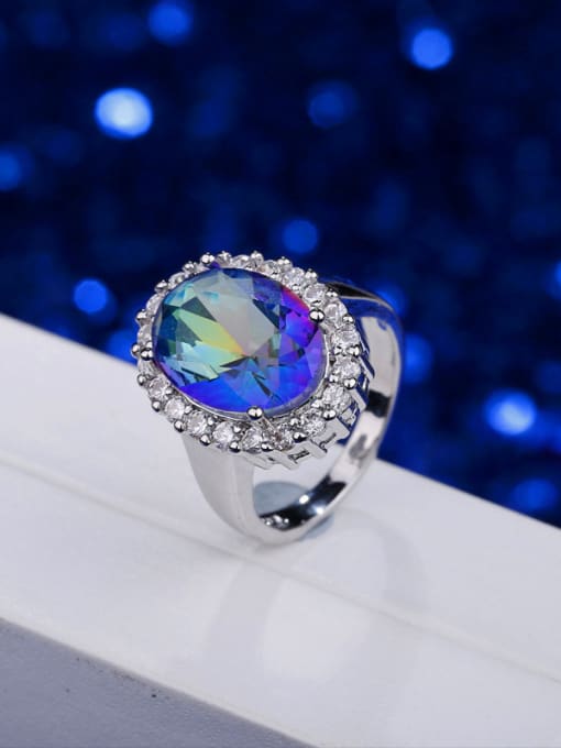 L.WIN Colorful Oval Zircon Engagement Ring 1