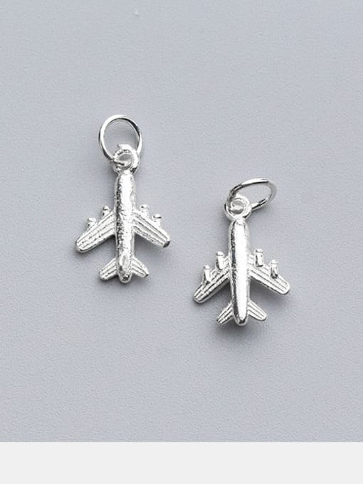 FAN 925 Sterling Silver With Silver Plated Simplistic Irregular airplane Charms 2