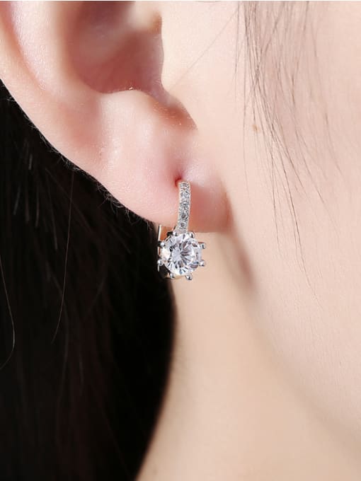 OUXI 18K Gold Women Zircon clip on earring 1